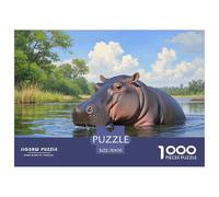 Little Hippopotamus 1000 Pieces Jigsaw Puzzles For Adults Family Challenge Toys Stress Relieving Entertainment Cultivate The Spirit of Teamwork for Family Decorations 70x50cm/1000pcs