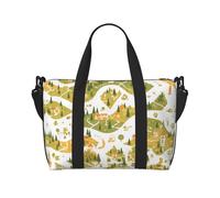 Little House Town - Borsa da viaggio con stampa, borsa a tracolla per palestra, weekend e viaggi d'affari, leggera