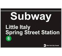 Little Italy Subway New York City Metropolitana Targa in metallo 20,3 x 30,5 cm