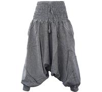 Little Kathmandu, pantaloni da donna, leggeri, alla turca, tinta unita, con elastico multistrato in vita Light Grey Taglia unica