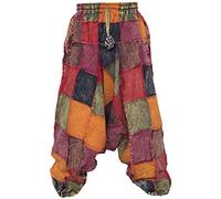 Little Kathmandu, pantaloni da uomo in cotone con gambe larghe stile Aladino, Genio della lampada, Ninja Thick Patch Harem S/M