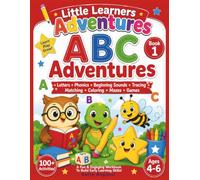 Little Learners Adventures- ABC Adventures: Letters, Phonics, Beginning Sounds, Tracing, Matching, Coloring, Mazes and Games