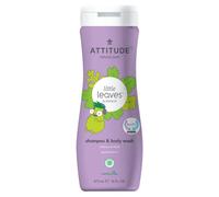 Little Leaves - Shampoo e gel doccia per bambini 2 in 1, vaniglia e pera (473 ml), shampoo biodegradabile per bambini, shampoo per bambini e gel doccia vegano, shampoo per neonati, cosmetici naturali