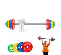 Little Lifters Set bilanciere per bambini - Pesi giocattolo per bambini regolabili e bilanciere in plastica con borraccia d'acqua, attrezzature da palestra per bambini per giocare a finzione