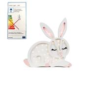 Little Lights Bunny - Lampada da notte a forma di coniglio per bambini, con dimmer, timer bianco