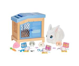 Little Live Pets Mama Surprise - Bunny Feed & Nurture Mama Mama Magically Has 3 Babies! Interactive Mama Bunny and Hutch Playset 20+ Suoni e reazioni Vestire i bambini con accessori per bambini dai 4