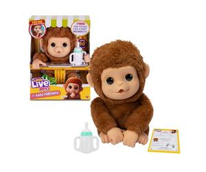 Little Live Pets - Mango, la Scimmietta Interattiva, 50 Suoni Interattivi e Movimento della Bocca, Ama il Solletico e Emette Suoni Gioiosi quando gli tocchi il Pancino! Ricco di accessori LP500000