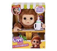 Little Live Pets My Baby Monkey 'Mango' with Bottle - Cuddly and Soft Interactiv