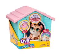 Little Live Pets My Kitty's Home - Mini set da gioco, Mystery Kitty in peluche rivela, costruisci e decora, giocattolo per animali domestici, gioco ripetuto, giocattoli per la casa dei gatti per