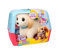 Little Live Pets Ouchies - Cooper The Retriever Cucciolo | Trasforma da ferito a guarito come un veterinario. Crea un vero cast. Cucciolo che cammina con trasportino (35 cm/13,8 pollici di altezza