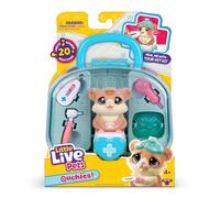 Little Live Pets Ouchies - Kit da veterinario di cocco, giocattolo interattivo, guance luminose, accessori e set da 16,7 cm, diagnosi e cura, + 20 suoni e reazioni, gioca all'infinito
