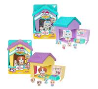 Little Live Pets Set da gioco per cani, collezione Mama Surprise Families Beagle e Maltese, set da gioco interattivo pieghevole per cani, regalo per bambini dai 5 anni in su