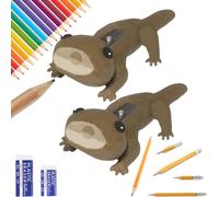 Little Lizard Pencil Sharpener, Little Lizard Mini Pencil's Sharpeners, Portable & Manual Funny Green Lizard Compact Pencil Sharpener With Cute Cartoon Shapes For Kids, Adults, School, Office (2Pcs)