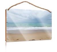 Little Man Cave, cartello in legno con onde da spiaggia e cieli tempestosi, cartello in legno regalo per amici di lavoro, regali divertenti per ufficio per Cowo (20 x 30 cm)