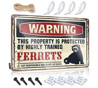Little Man Cave Sign Warning This Property Is Protected By A Highly Trained Ferret Sign Man Cave Signs and Decor Funny House Signs (30 x 40 cm)