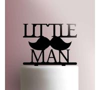 Little Man- Topper per torta in acrilico, larghezza 17,8 cm, colore: Rosso