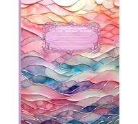 LITTLE MERMAID Radiant in Rainbow *COMPOSITION NOTEBOOK JOURNAL DIARY ART SKETCH BOOK Pink Ocean Sea Sunset Jewel Stained Glass Art Design Princess ... OFFICE SUPPLY*Homeschool College University