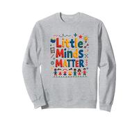Little Minds Matter - Regalo di apprezzamento per Insegnanti di Asilo Nido Felpa, Unisex per Adulti, Grigio Melange, XL