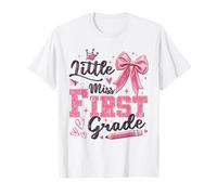 Little Miss 1st Grade Kids Girl Coquette Primo Giorno di Scuola Maglietta