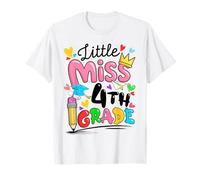 Little Miss 4 ° Quarto Grado Carino Ritorno A Scuola Maglietta