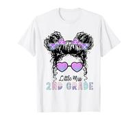 Little Miss Bun Girl di 2 ° grado Torna a scuola il 1 ° Maglietta