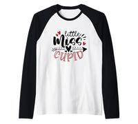 Little Miss Cupid - Divertente San Valentino da Donna e Ragazza Maglia con Maniche Raglan
