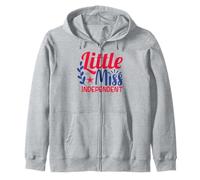 Little Miss Independent Cute 4 luglio patriottico Felpa con Cappuccio
