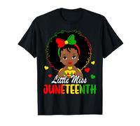 Little Miss Juneteenth per bambini e bambine con melanina nera Maglietta