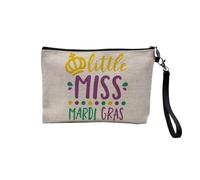 Little Miss Mardi Grasso Carnival New Orleans - Astuccio in tela effetto lino, 15 x 10 cm, lino, 23.5 x 15 cm, Astuccio per il trucco
