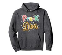 Little Miss Pre-K Diva | Principessa Prescolare Felpa con Cappuccio, Unisex per Adulti, Grigio Scuro, L