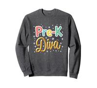 Little Miss Pre-K Diva | Principessa Prescolare Felpa, Unisex per Adulti, Grigio Scuro, L