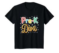 Little Miss Pre-K Diva | Principessa Prescolare Maglietta, Bambini, Nero, 10 Anni