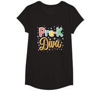 Little Miss Pre-K Diva | Principessa Prescolare Maglietta, Ragazze, Nero, L