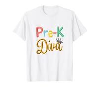 Little Miss Pre-K Diva | Principessa Prescolare Maglietta, Uomo, Bianco, M