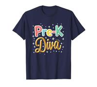 Little Miss Pre-K Diva | Principessa Prescolare Maglietta, Uomo, Navy, M