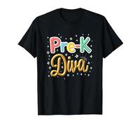 Little Miss Pre-K Diva | Principessa Prescolare Maglietta, Uomo, Nero, L