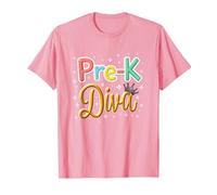 Little Miss Pre-K Diva | Principessa Prescolare Maglietta, Uomo, Rosa, L