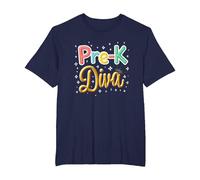 Little Miss Pre-K Diva | Principessa Prescolare Maglietta, Uomo Taglie Grandi, Navy, 3X Tall