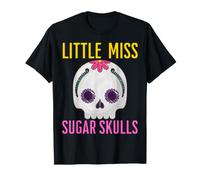 Little Miss Sugar Skull Divertente per Bambine messicane Maglietta