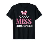 Little Miss Threenager - Decorazioni per Compleanno, Fiocco per 3° Compleanno Maglietta
