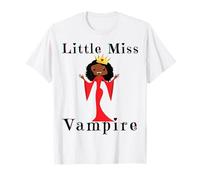 Little Miss Vampire Black Girl Magic Divertente Ragazze dalla Pelle Marrone Maglietta