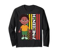 Little Mister Juneteenth Prince Black Boy Melanin Son Bruh Maglia a Manica
