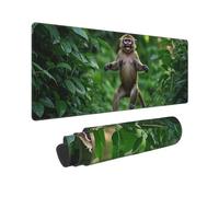 Little Monkey Playing Happily in The Jungle Gaming Mouse Pad Extended XXL Tappetino per mouse con bordi cuciti, antiscivolo, lungo tappetino da scrivania 30,5 x 80 cm, grande tappetino da scrivania