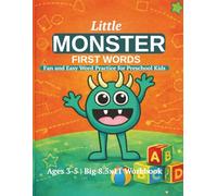 Little Monster First Words: Trace and Color Workbook for Kids Ages 3-5: Fun and Easy Learning for Kids | Trace Words, Follow Dotted Lines and Color Cute Objects