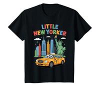 Little New Yorker NYC Skyline Taxi Kids New York City Maglietta