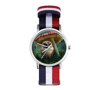 Little Owl and Mushroom - Orologio al quarzo con numeri arabi, cinturino regolabile per uomo e donna, Stile:, regular, MHXYZHW