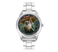 Little Owl and Mushroom - Orologio da polso al quarzo, in acciaio inox, con numeri arabi, per uomo e donna, Stile:, regular, MHXYZHW