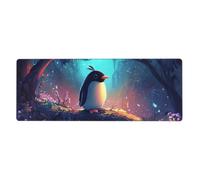 Little Penguins In The Flower Bed Mouse Pad In Big Extended Antiscivolo Base Mousepad Con Bordi Cuciti Gaming Pc Desktop Grande Mouse Pad 11,8 x 31,5