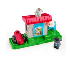 Little People - Casetta delle Caprette, playset a tema fattoria con rampa e porta, 2 caprette e 1 bottiglia per dar loro da mangiare incluse, giocattolo per bambini, 1+ anni, HWR85