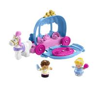 Little People Disney Princess La Carrozza del Ballo di Cenerentola, playset 2 in 1 da carrozza a sala con personaggi Cenerentola e Principe inclusi, giocattolo per bambini, 1+ anni, HGP76